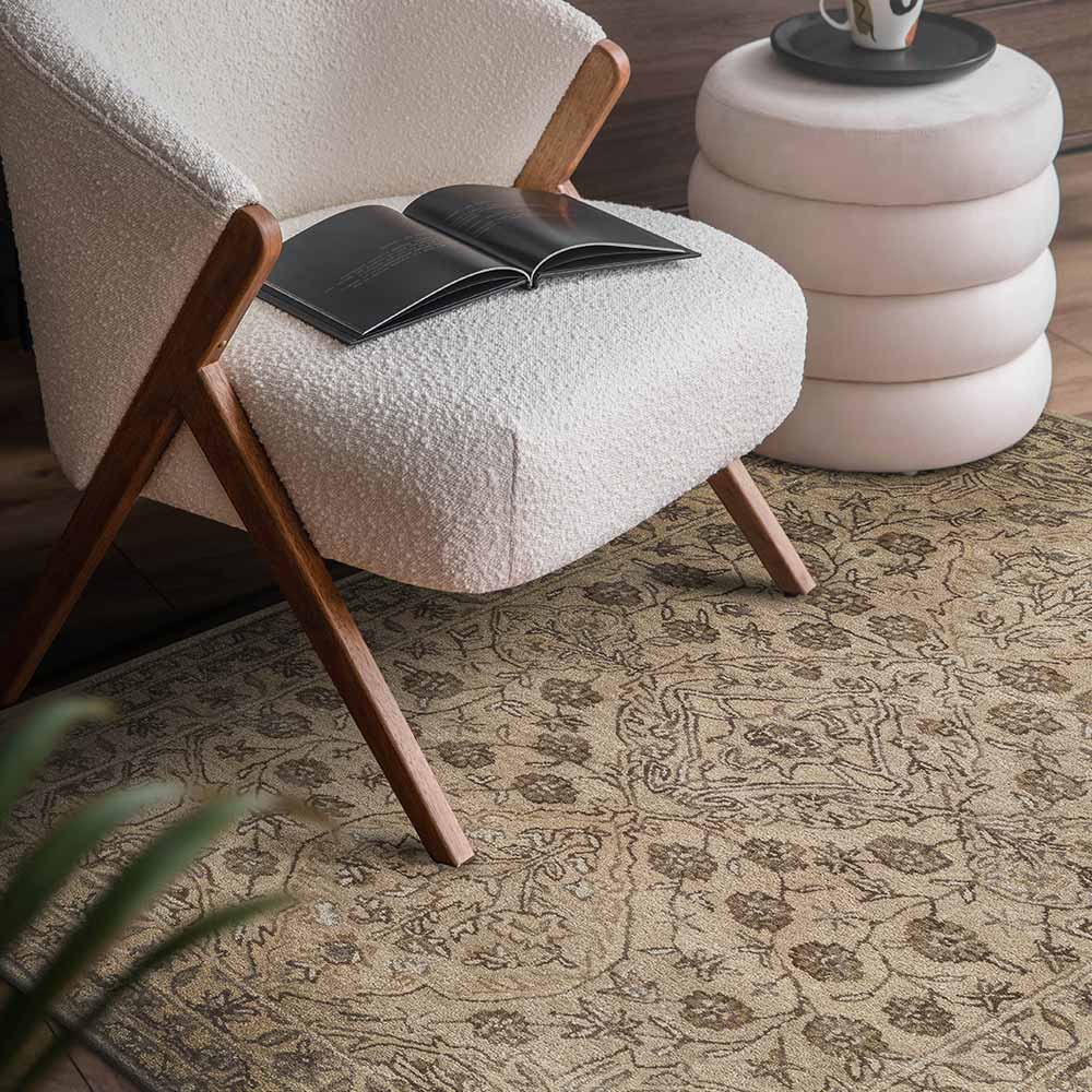 Nayla Beige Hand Tufted Woolen Rug