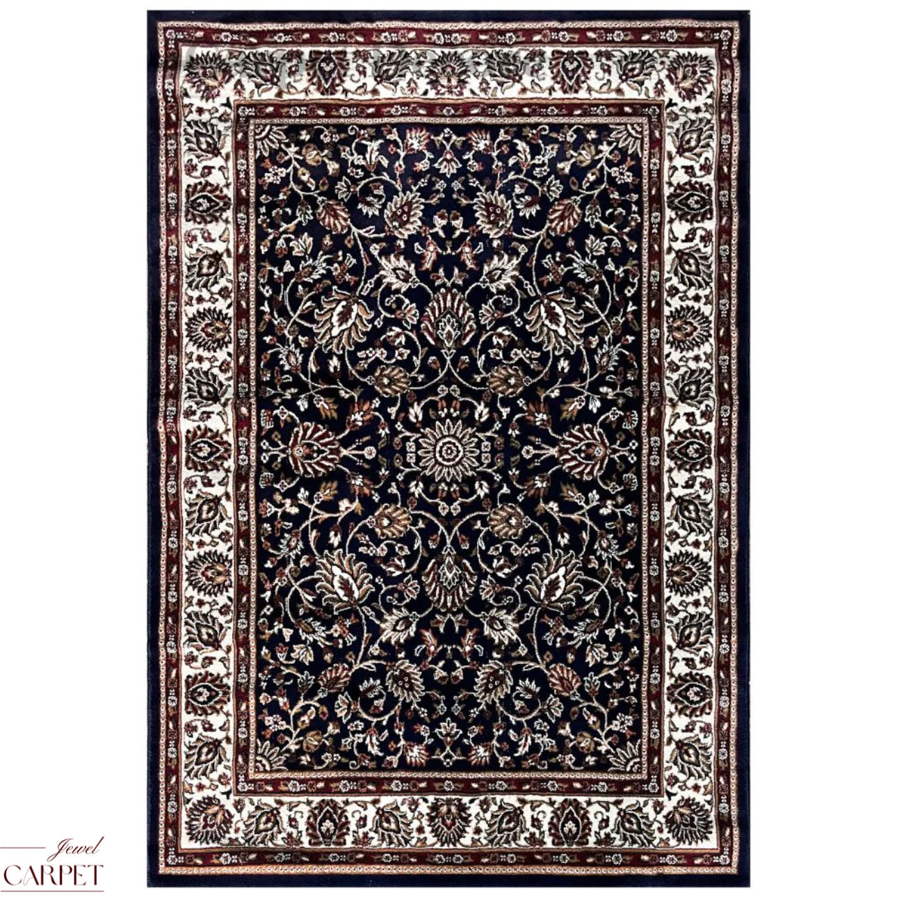 Black Persian Wool Anti Skid Heavy Traditional Carpet For Living Room & Bedroom