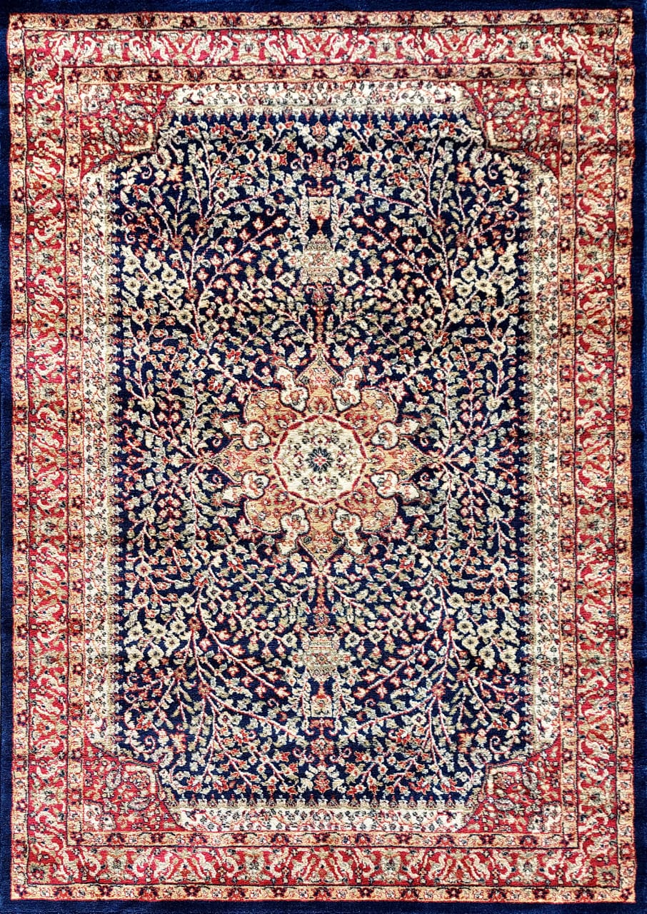 Navy Blue Persian Wool Anti Skid Heavy Rug For Living Room & Bed Room