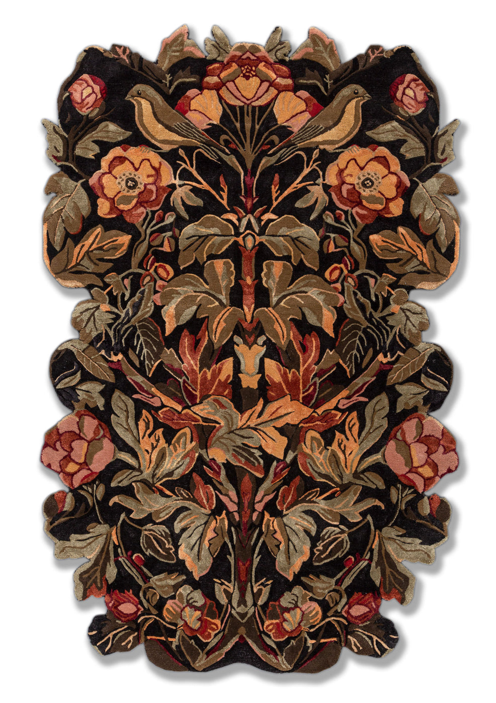 Tree Of Life Irregular Shaped Hand Tufted Viscose Silk & New Zealand Wool Rug