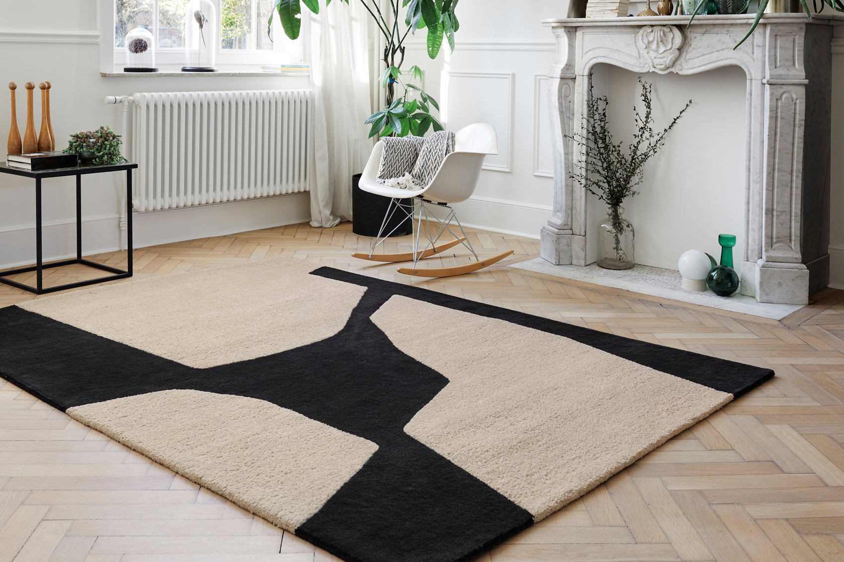 Beige Hand Tufted Wool Designer Carpet