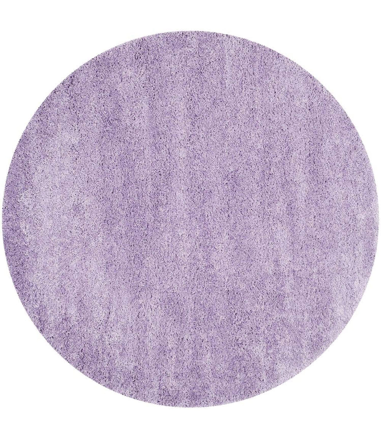 Light Purple Handcrafted Round Solid Microfiber Plush Anti Skid Shaggy Carpet