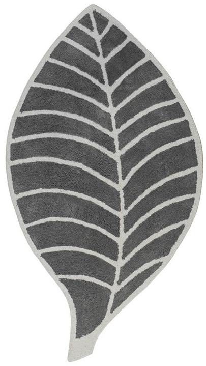 Leaf Grey Rug Hand Tufted Cut Pile Non Slip Carpet