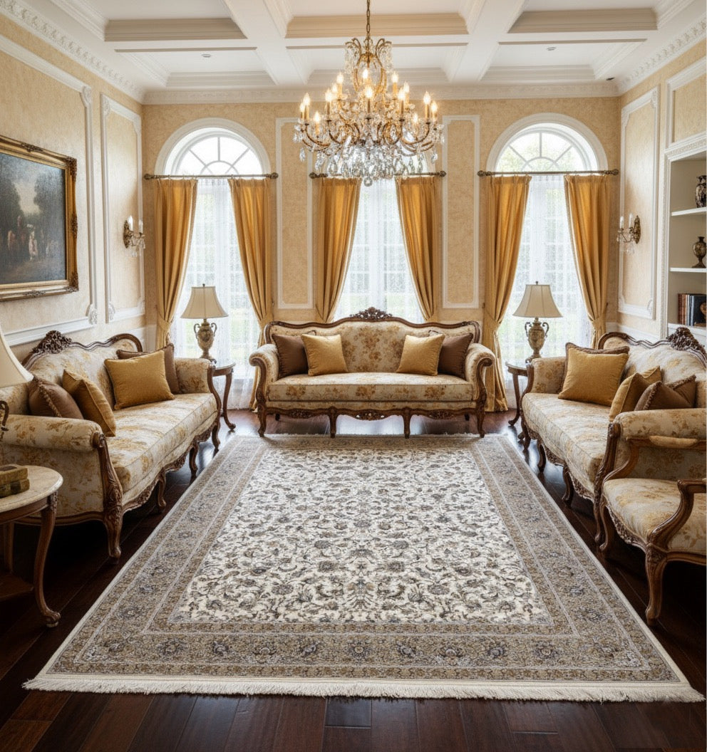 Farinaz Iranian Imported White Rug 1500 Reeds