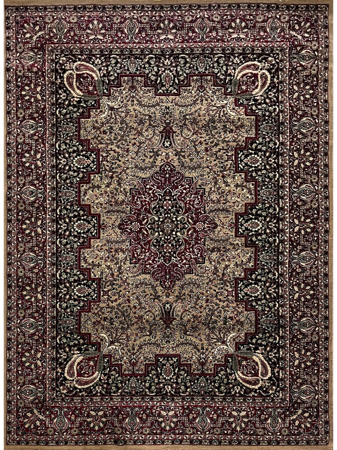 Beige Persian Wool Traditional Heavy Anti Skid Rug For Living Room & Bed Room