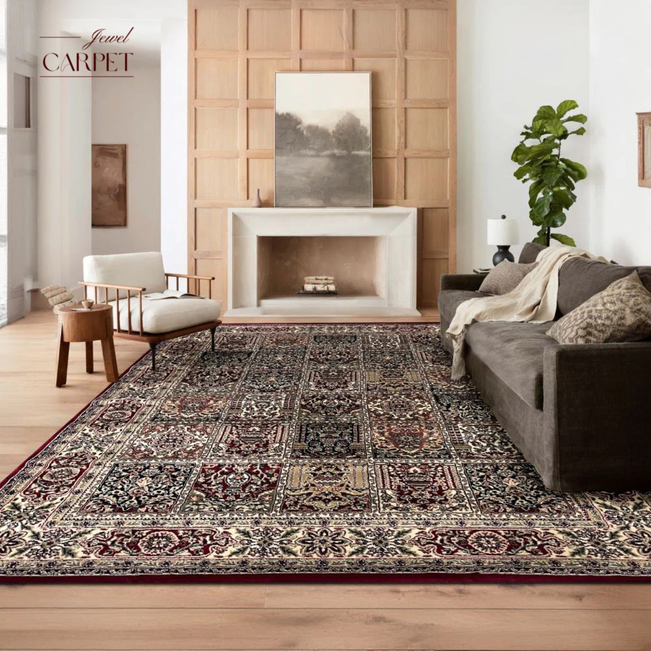 Maroon Persian Wool Traditional Anti Skid Heavy Carpet