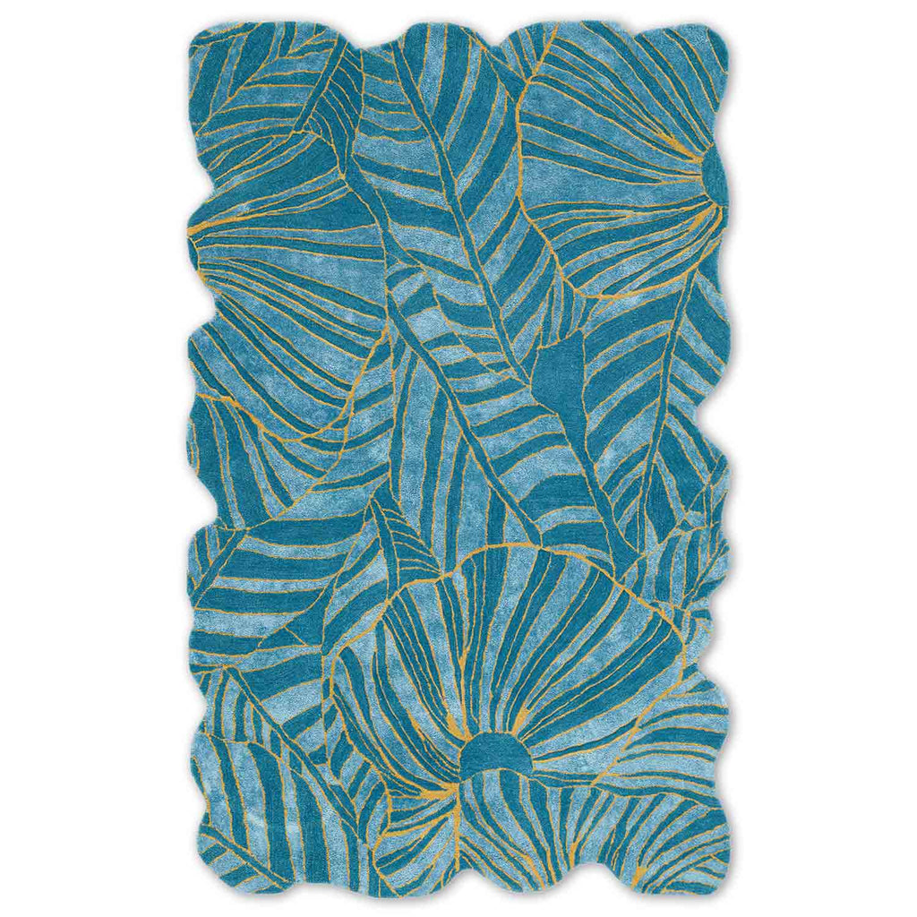 Blue Irregular Handmade Rug