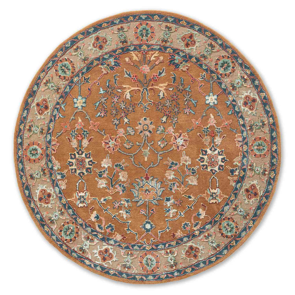 Parsa Rust Traditional Hand Tufted Woollen Round Rug