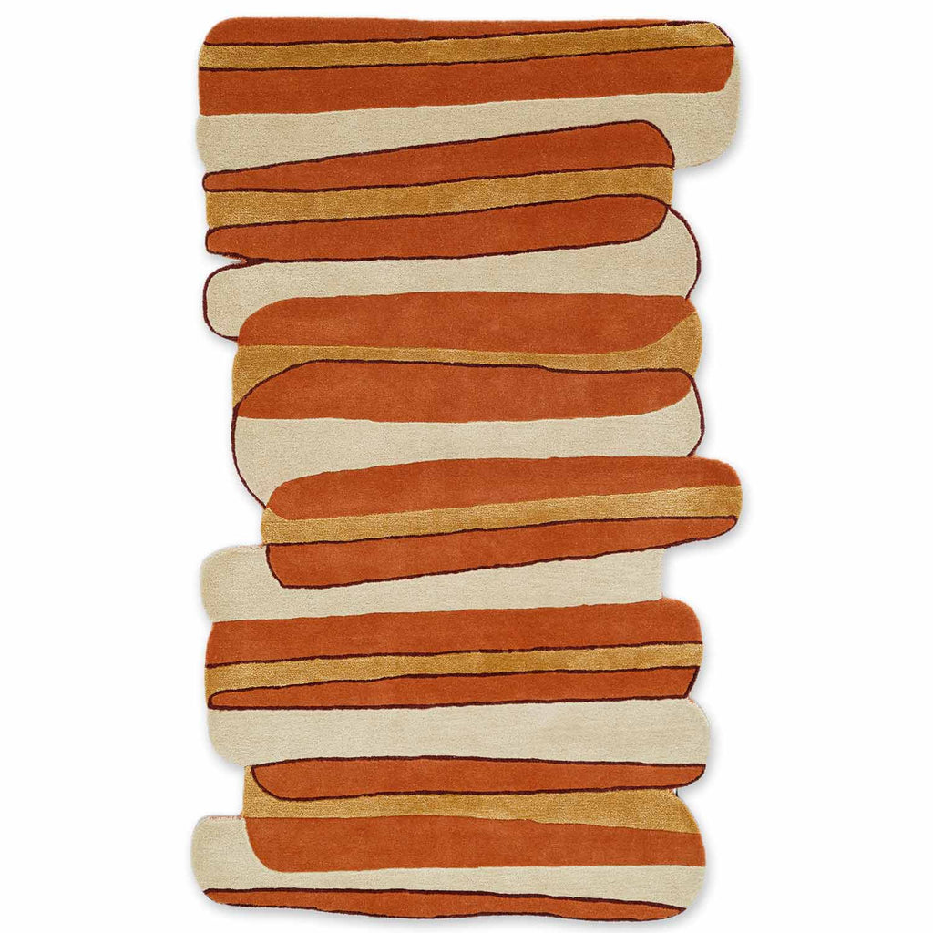 Hotdog Multicolor Irregular Handmade Rug