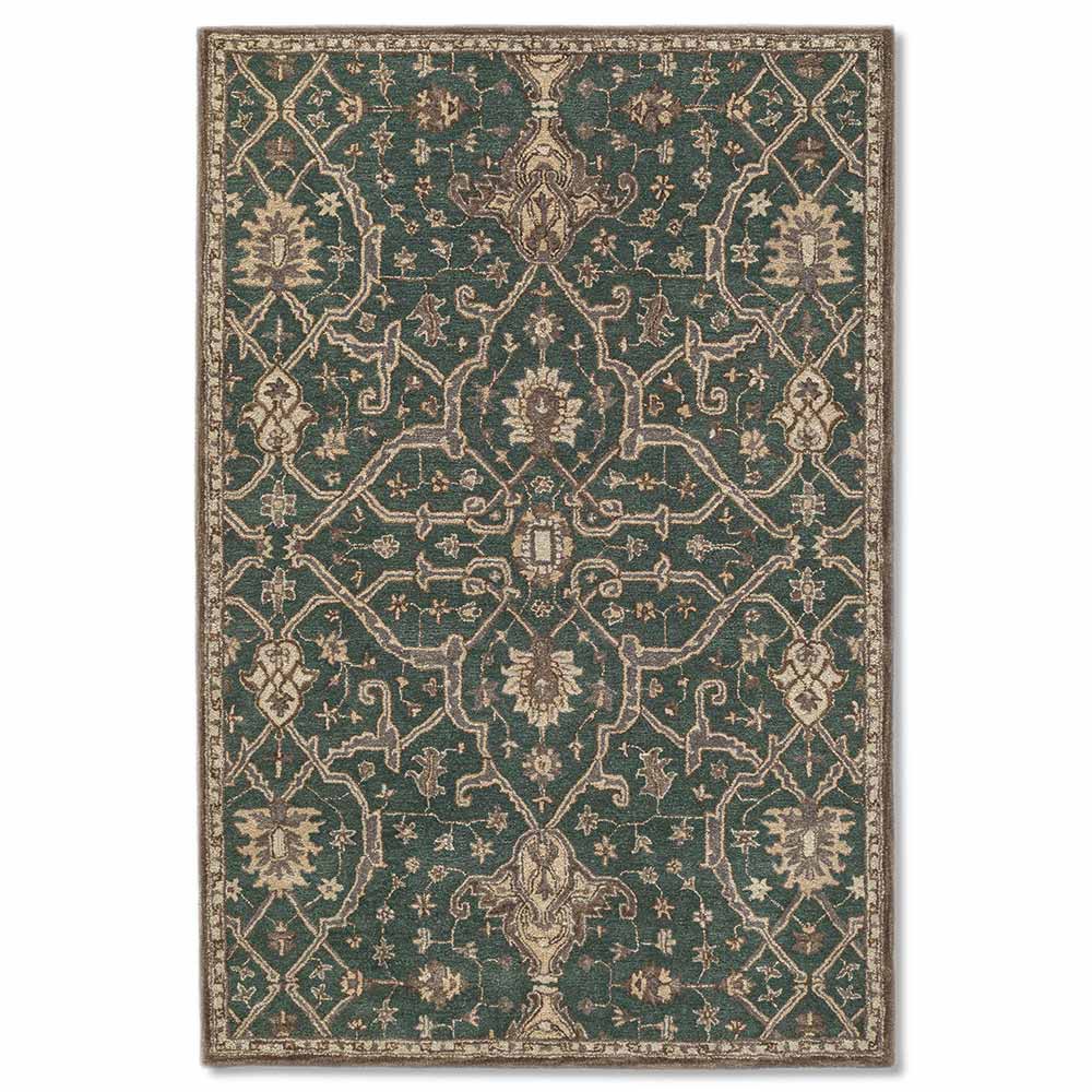 Zamiya Green Hand Tufted Woolen Rug