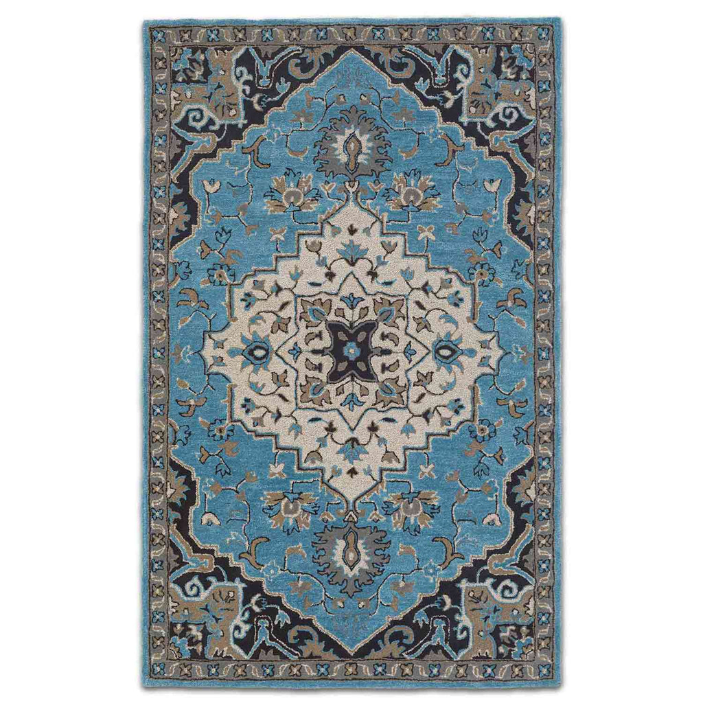 Heriz Ruga Blue Hand Tufted Woolen Rug