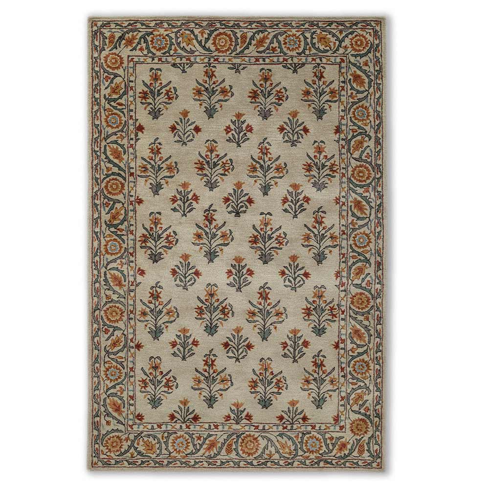 Suzani Beige Hand Tufted Woolen Rug