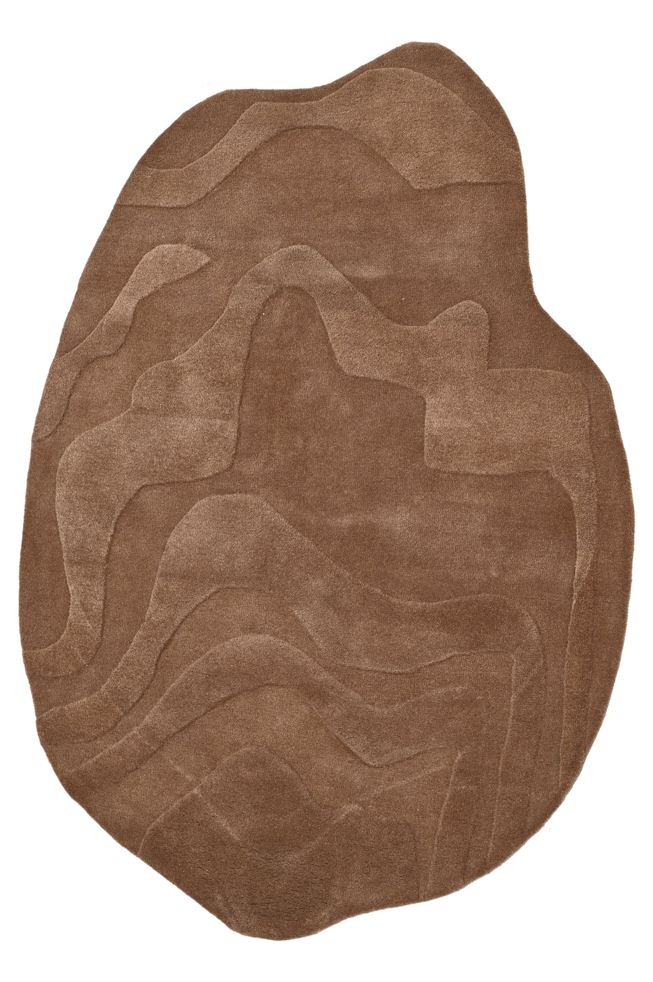 Terrain Brown Hi-Low Pile Handmade Rug