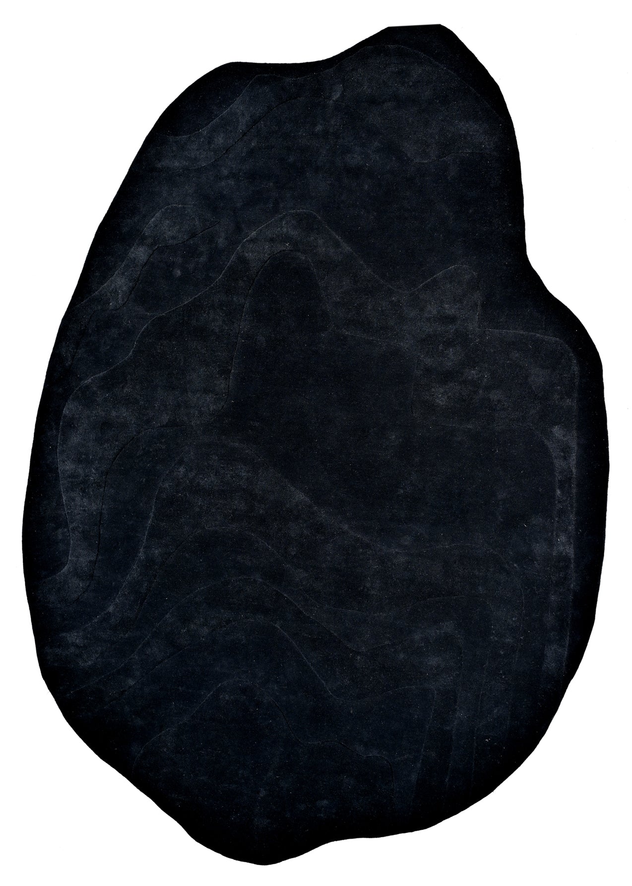 Terrain Black Hand Tufted Irregular Designer Rug