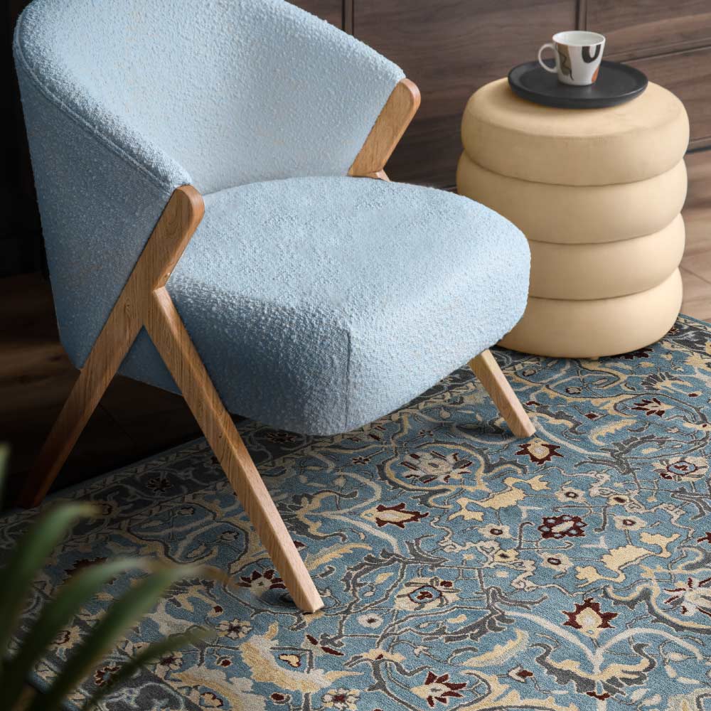 Eternity Blue Hand Tufted Woolen Rug