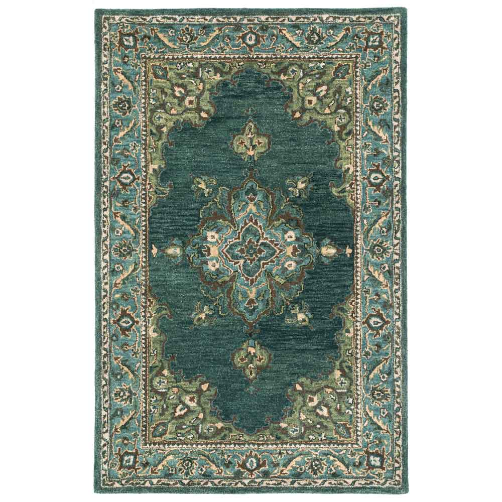 Aliyana Green Hand Tufted Woolen Rug