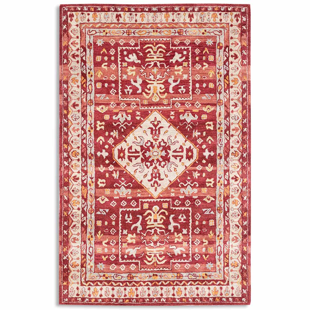 Askan Red Hand Tufted Woolen Rug