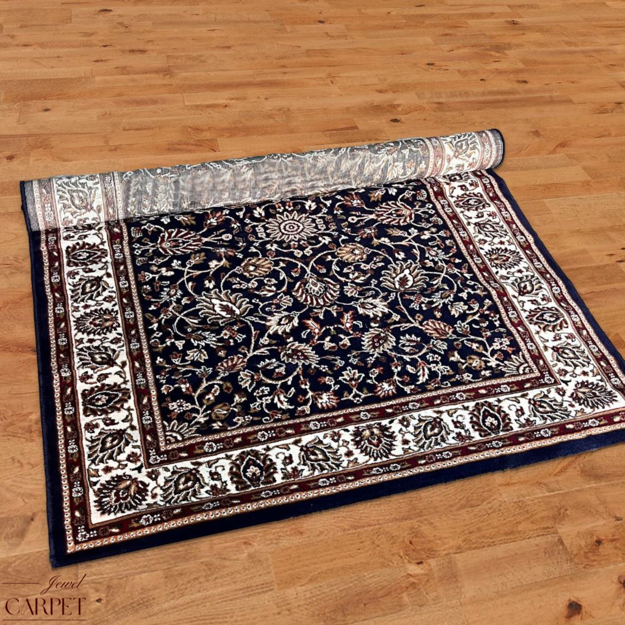 Black Persian Wool Anti Skid Heavy Traditional Carpet For Living Room & Bedroom