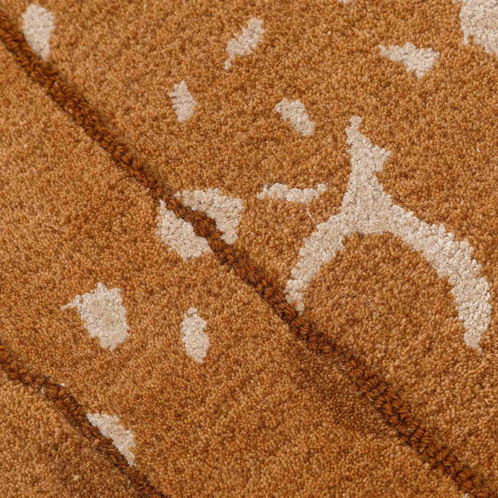 Orange Irregular Handmade Rug