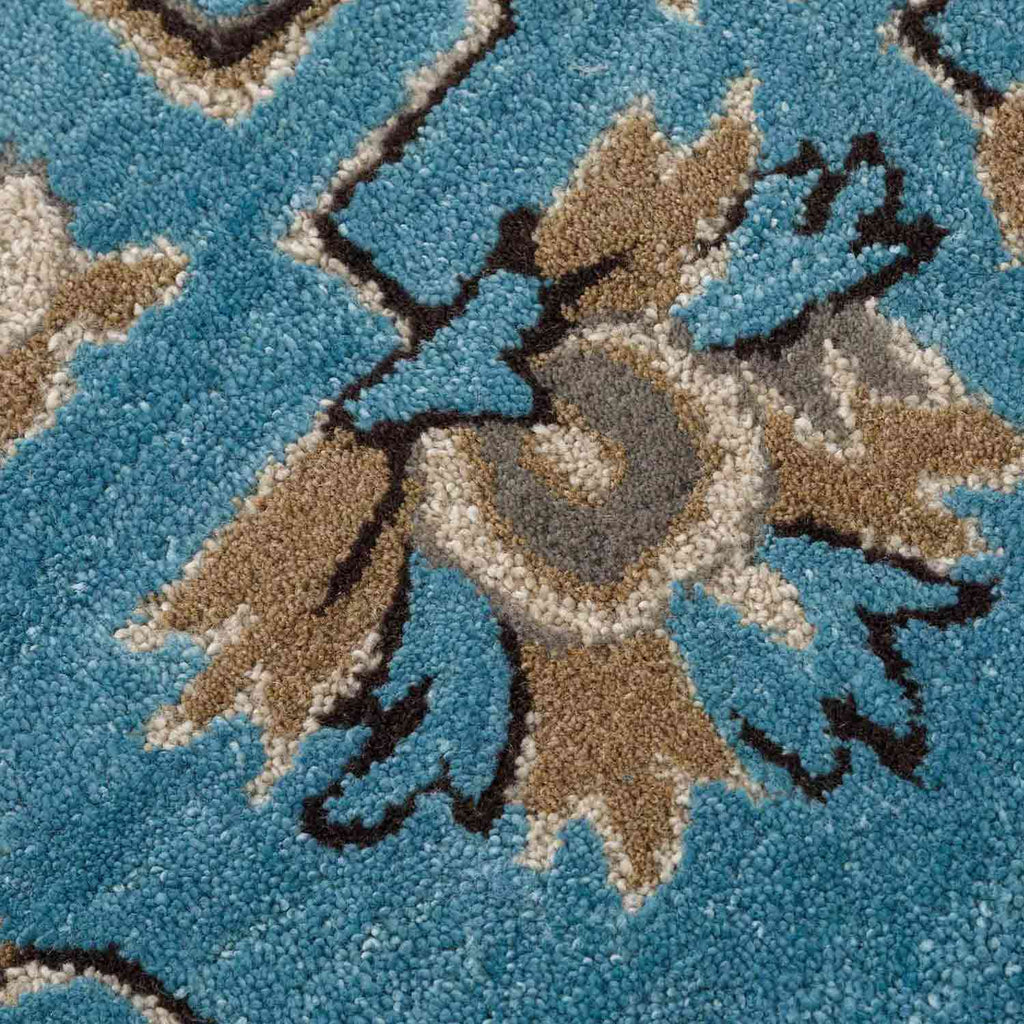 Heriz Ruga Blue Hand Tufted Woolen Rug