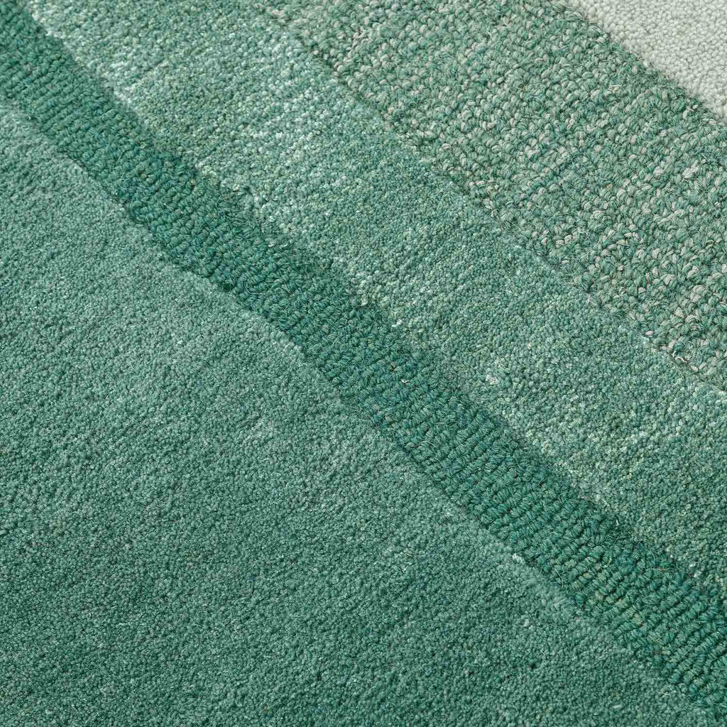 Green Vortex Irregular Handmade Rug