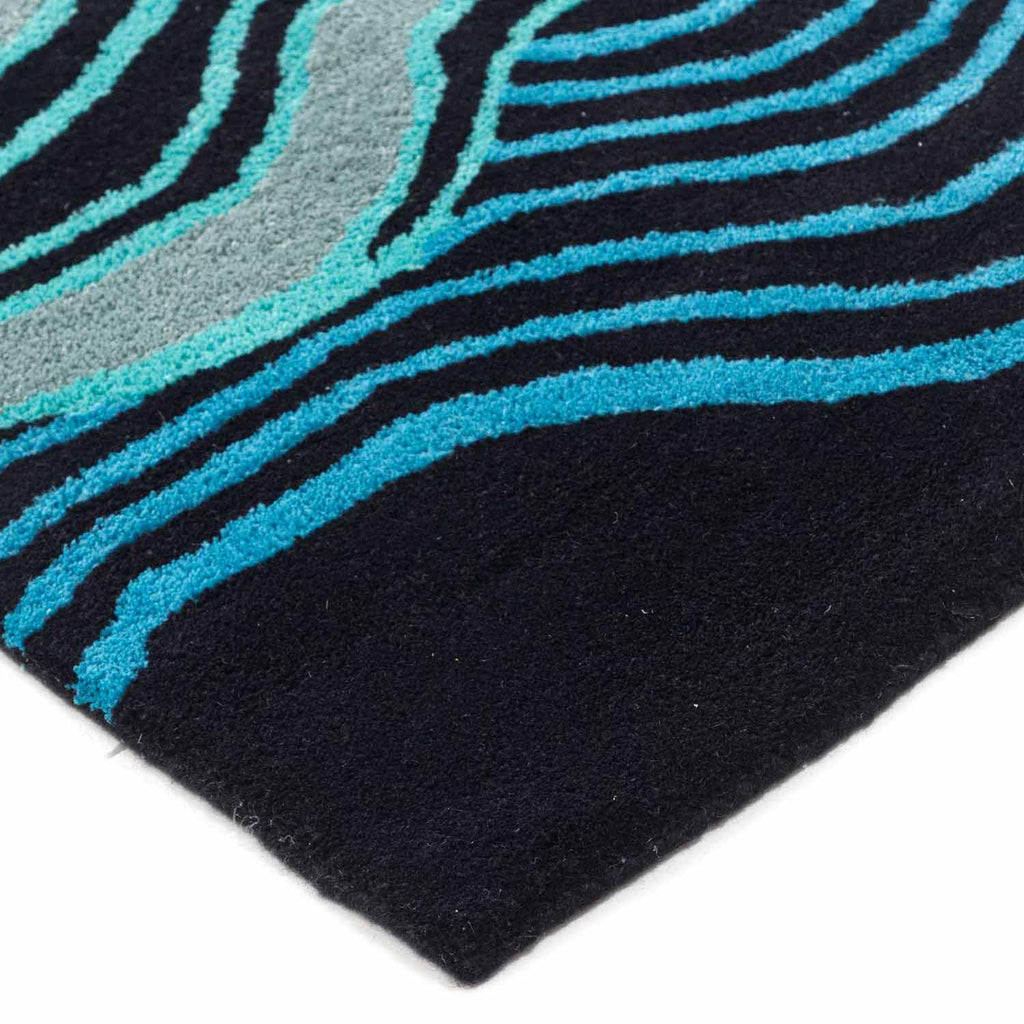 Coral Blue Hand Tufted Woolen Rug