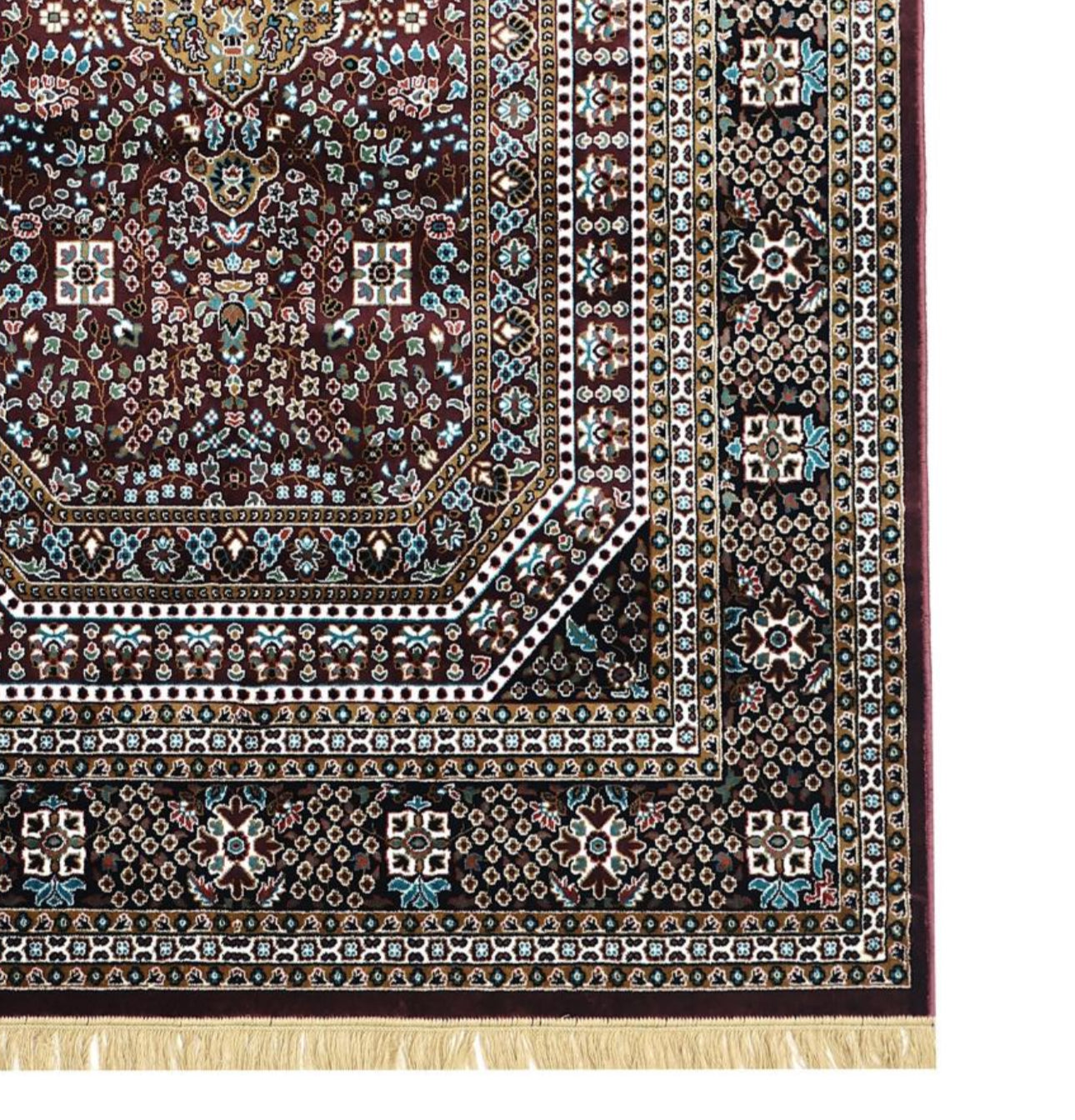 Burgundy Persian Silk Carpet For Living Room & Bedroom Heavy Anti Skid Rug