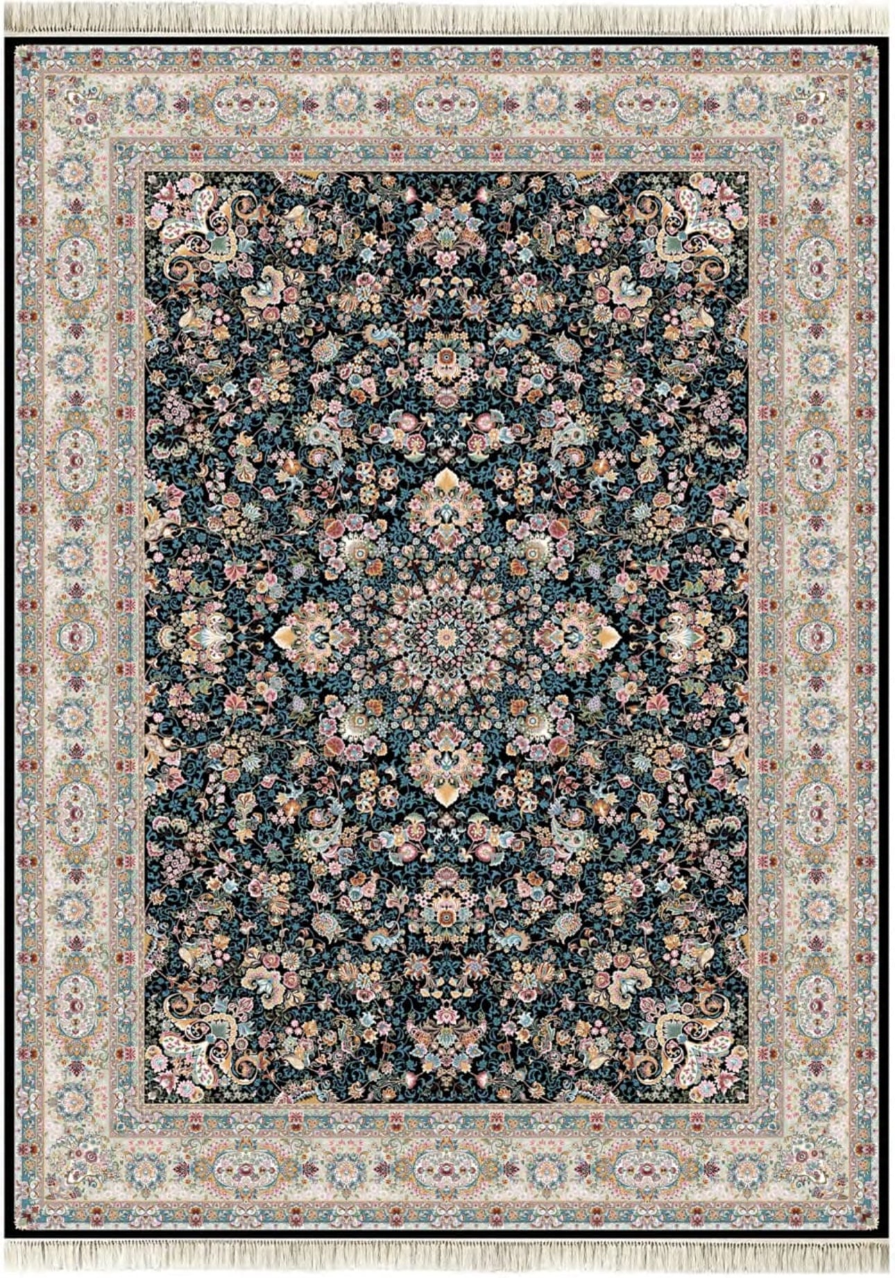 Shafqat Imported Navy Blue Rug 1500 Reeds