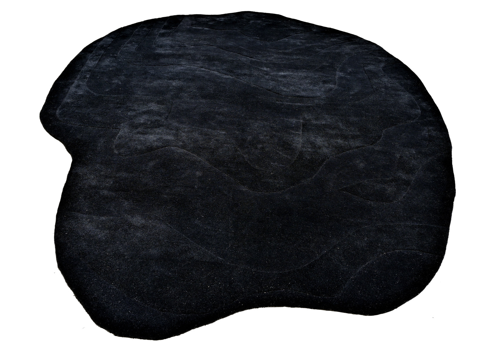 Terrain Black Hand Tufted Irregular Designer Rug