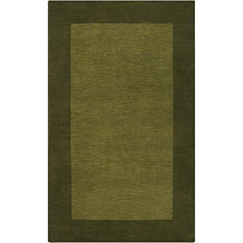 Hand Tufted Olive Geometric Wool Carpet For Living Room & Bed Room