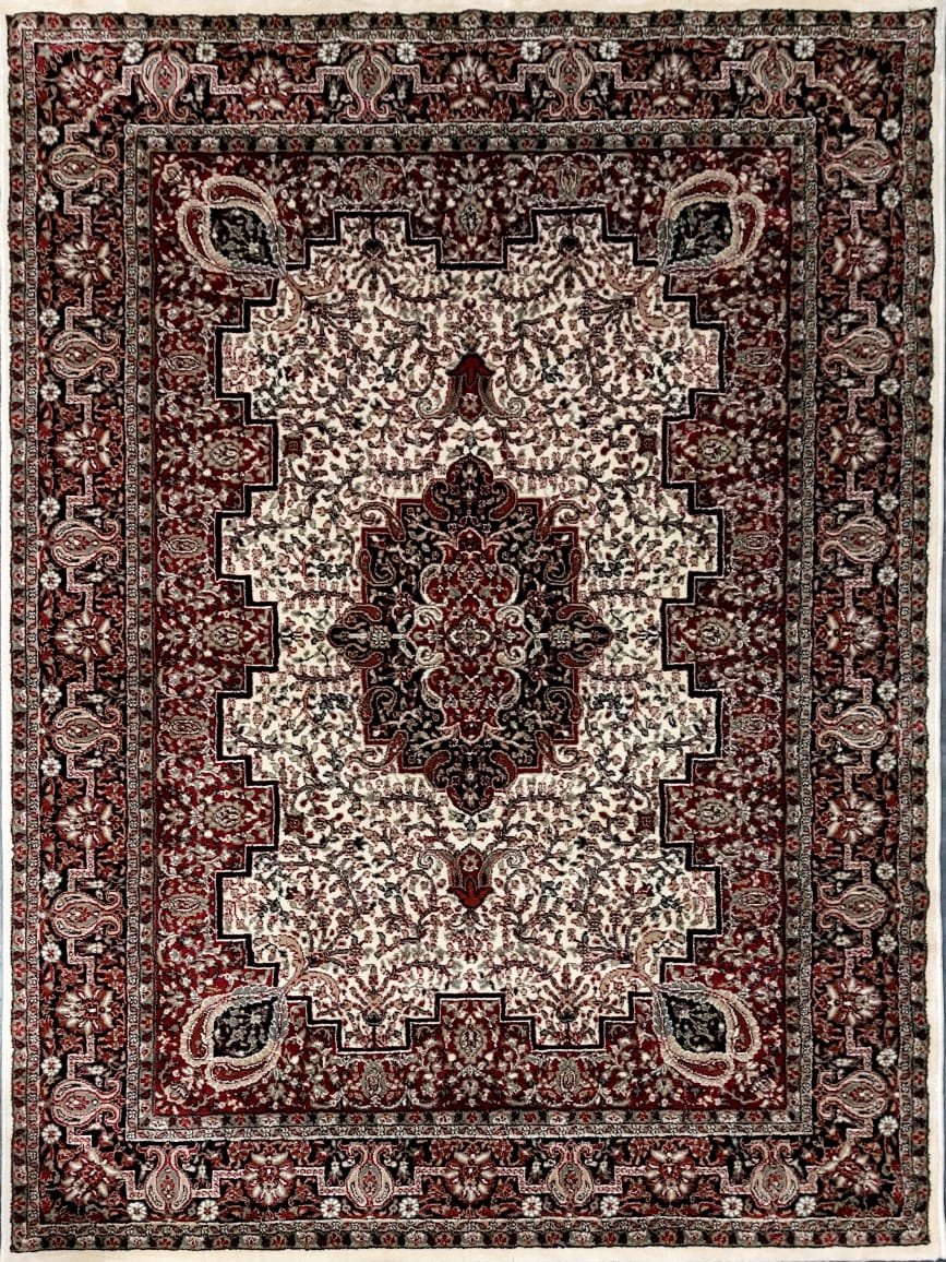 Off White Persian Wool Soft & Plush Traditional Anti Skid Backing Heavy Carpet