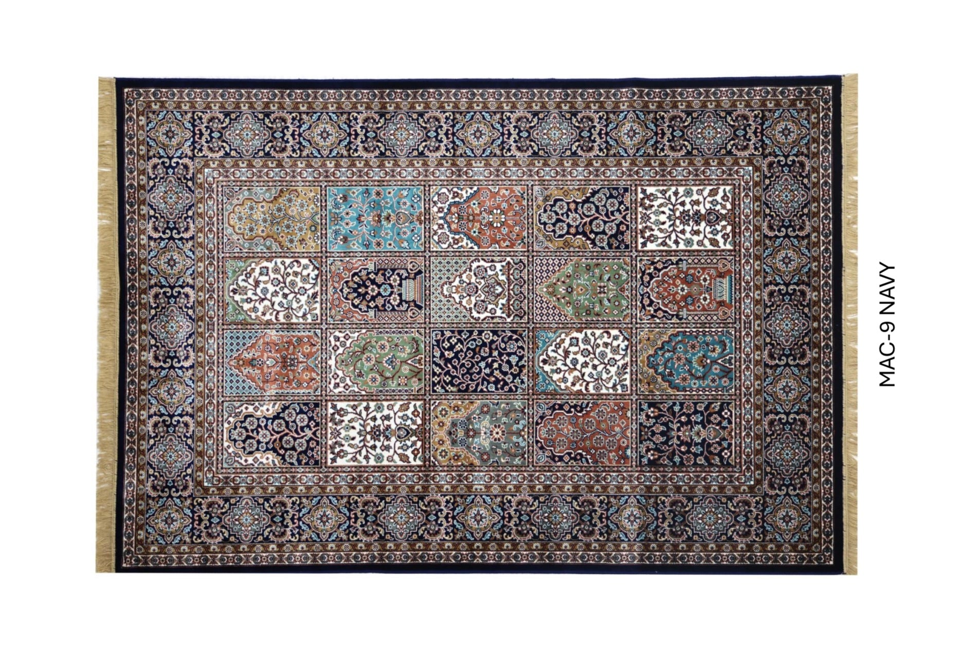 Navy Blue Persian Silk Carpet For Living Room & Bedroom