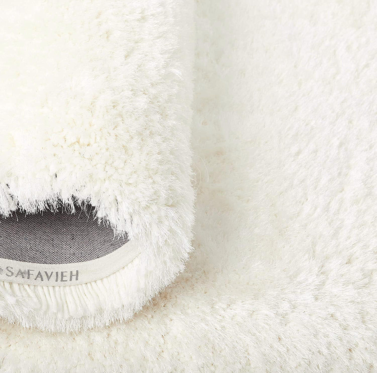 Pure White Handcrafted Round Solid Microfiber Plush Anti Skid Shaggy Carpet