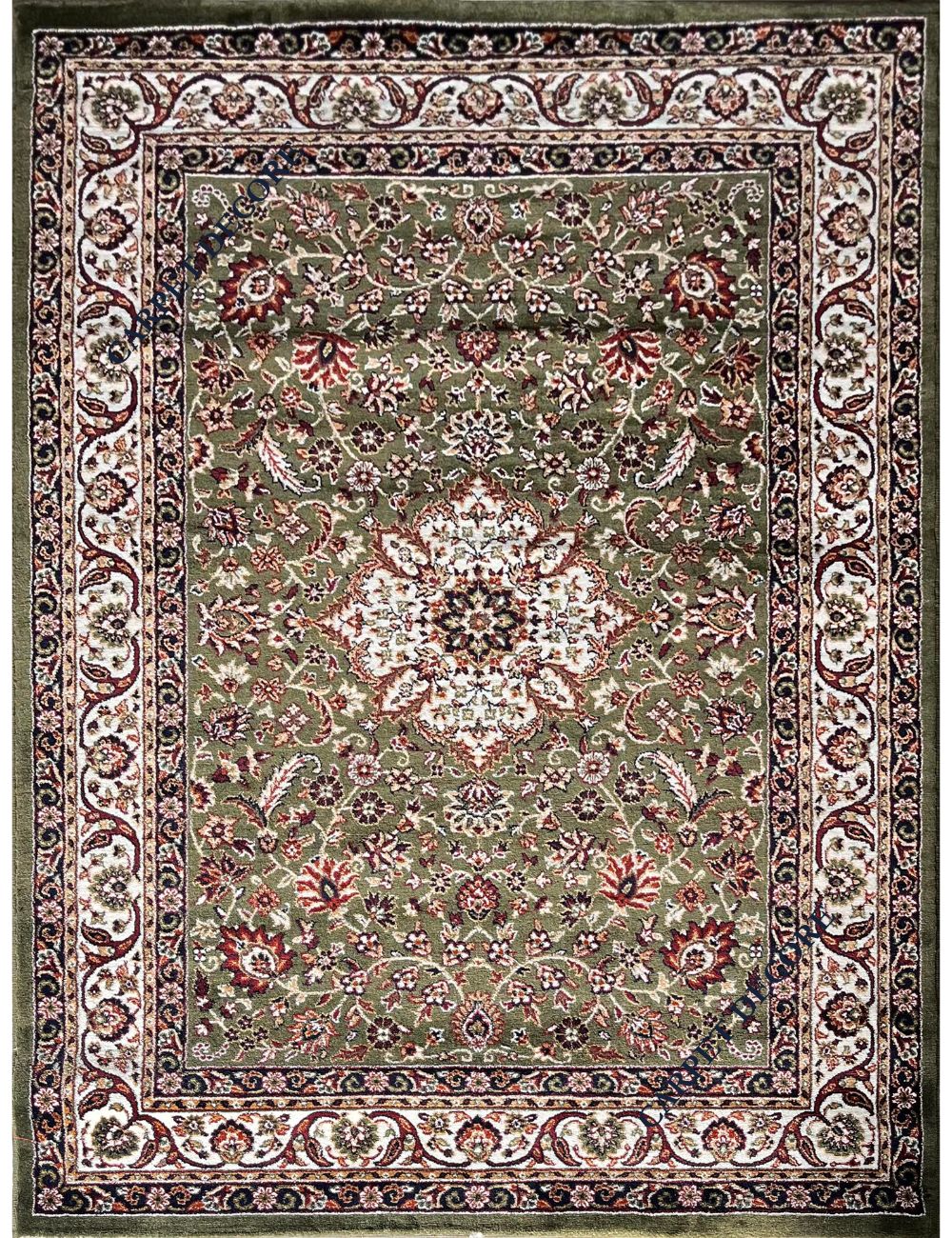 Green Persian Wool Traditional Carpet