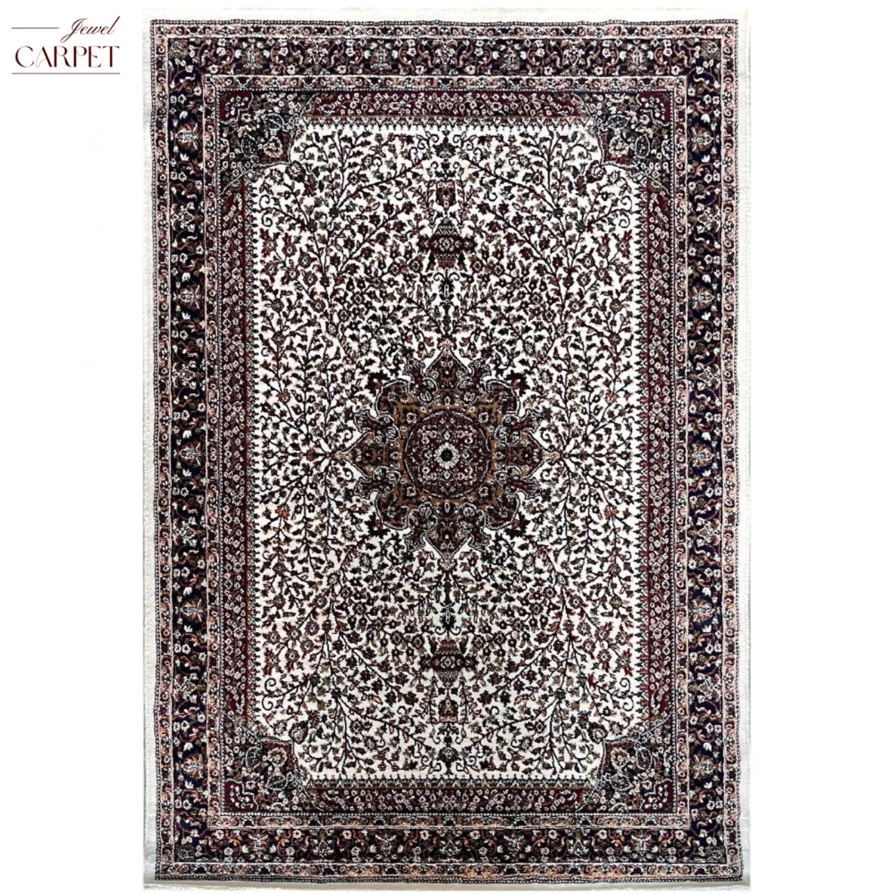 स्वर्ण कश्मीरी ऊन पारंपरिक कश्मीरी कालीन