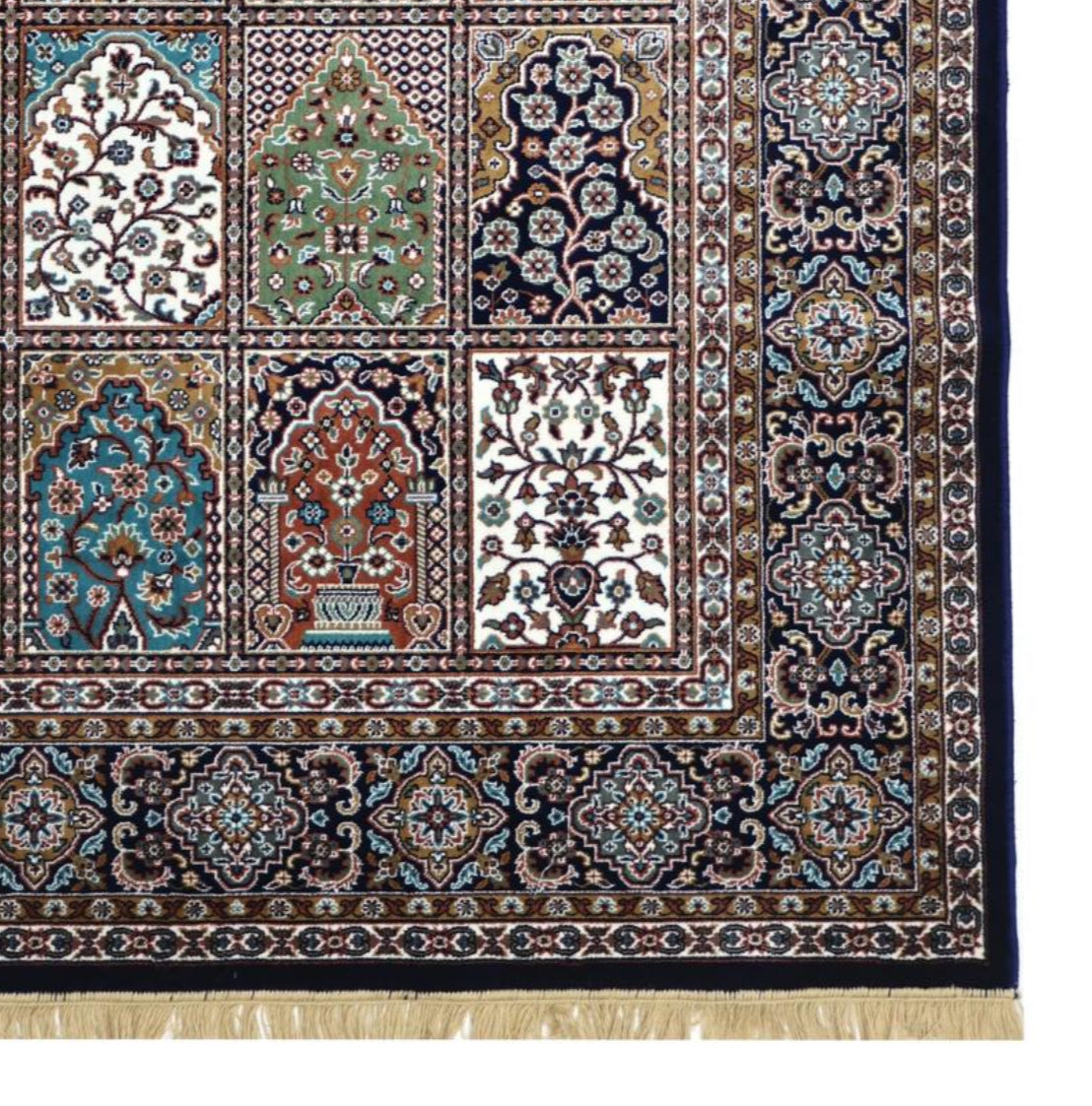 Navy Blue Persian Silk Carpet For Living Room & Bedroom