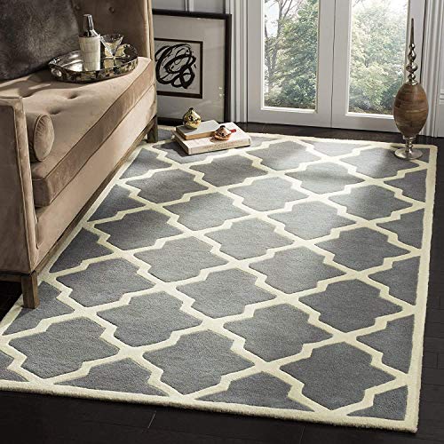 Hand Tufted Geometric Grey & Ivory Rug