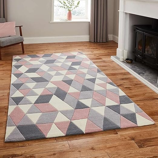 Multi Coloured Hand Tufted Wool Carpet For Living Room & Bed Room