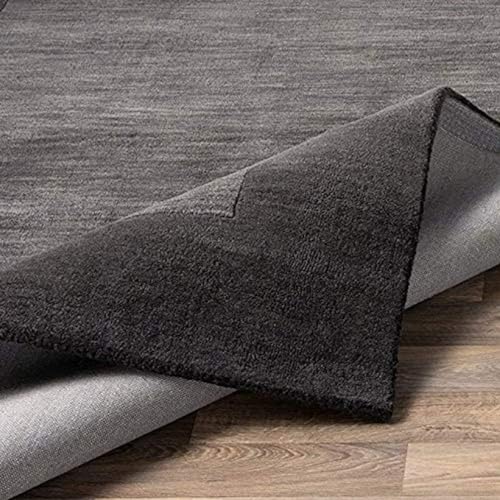 Hand Tufted Grey Geometric Wool Carpet For Living Room & Bed Room