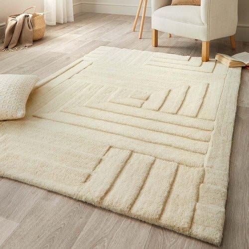 Cream Hand Tufted Wool Carpet