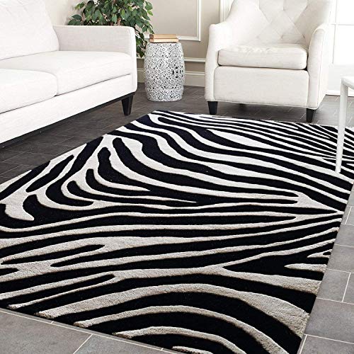 Zebra Hand Tufted Wool Rug For Living Room & Bed Room