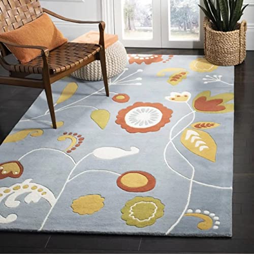 Floral Hand Tufted Wool Carpet For Living Room & Bed Room