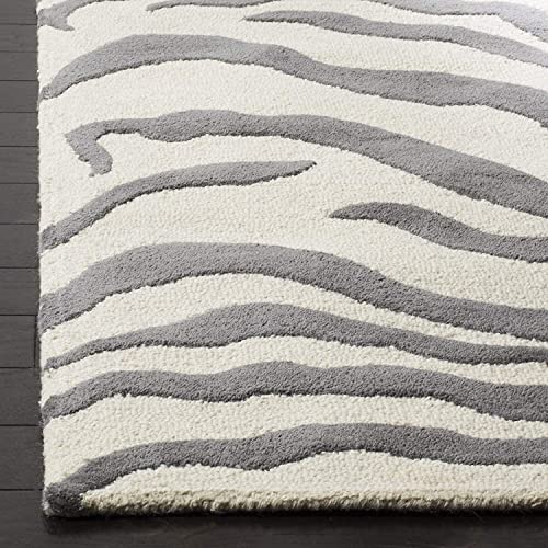 Grey Tiger High Low Pile Hand Tufted Wool Caroet For Living Room &  Bed Room