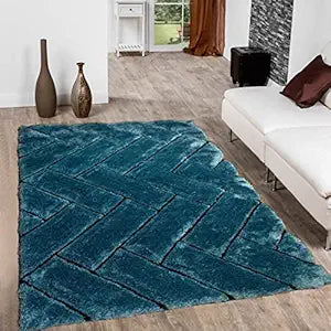 Bricks Microfiber Super Soft Handmade Shaggy Carpet