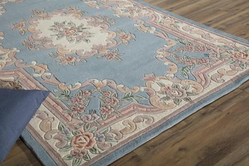 Blue Hand Tufted Wool Carpet