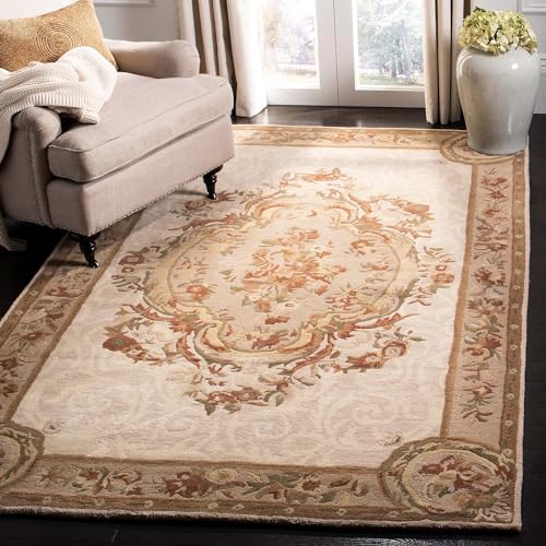 Beige Persian Hand Tufted Wool Carpet Contemporary Design for Living Room, Bedroom, and Hall