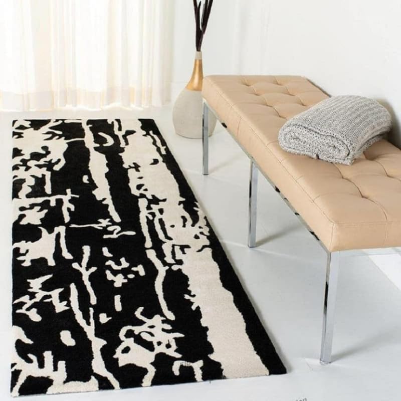 Black Hand Tufted Wool Carpet