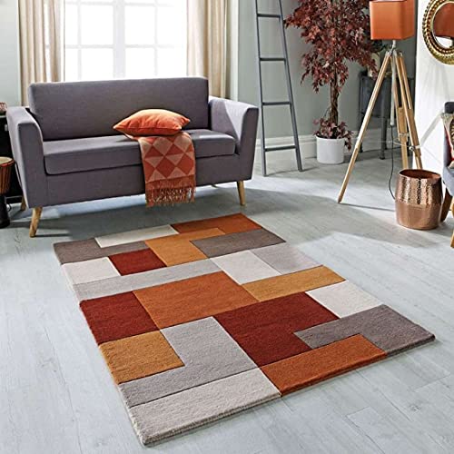 Handmade Multi Cubes Wool Rug For Living Room & Bed Room