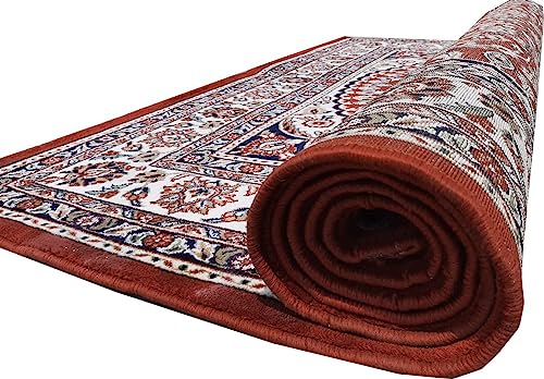 Beige Kashmiri Wool Traditional Kashmiri Carpet