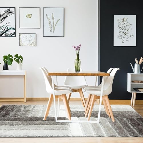 Grey Multi Coloured Handmade 3D Edge Super Soft Microfiber & Polyester Shaggy Carpet For Bed Room & Living Room